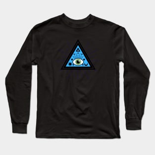 All Seeing eye - blue with green eye Long Sleeve T-Shirt